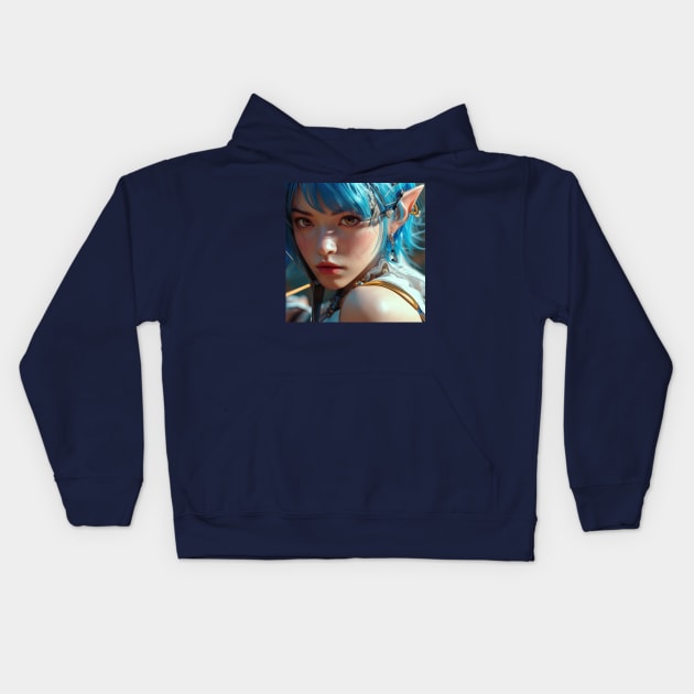 Elf Girl Archer Kids Hoodie by Century21Mouse